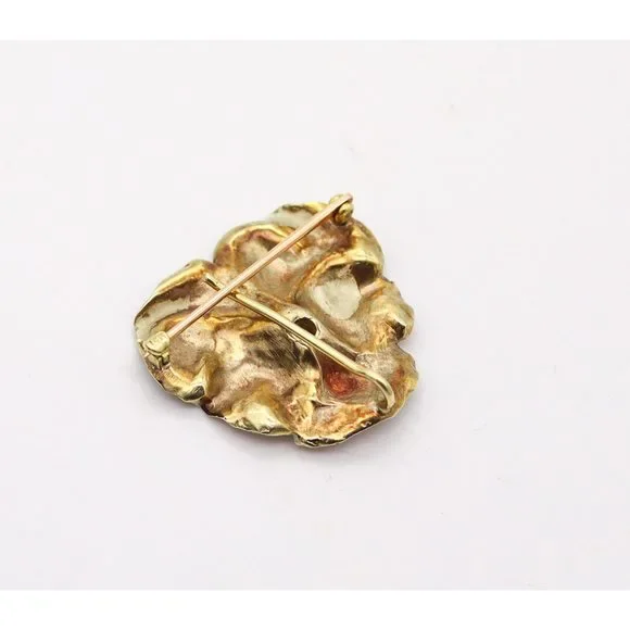 Hedges & Co. 1900 Art Nouveau Enamel Pansy Pendant 14Kt  Diamond - Picture 6 of 8